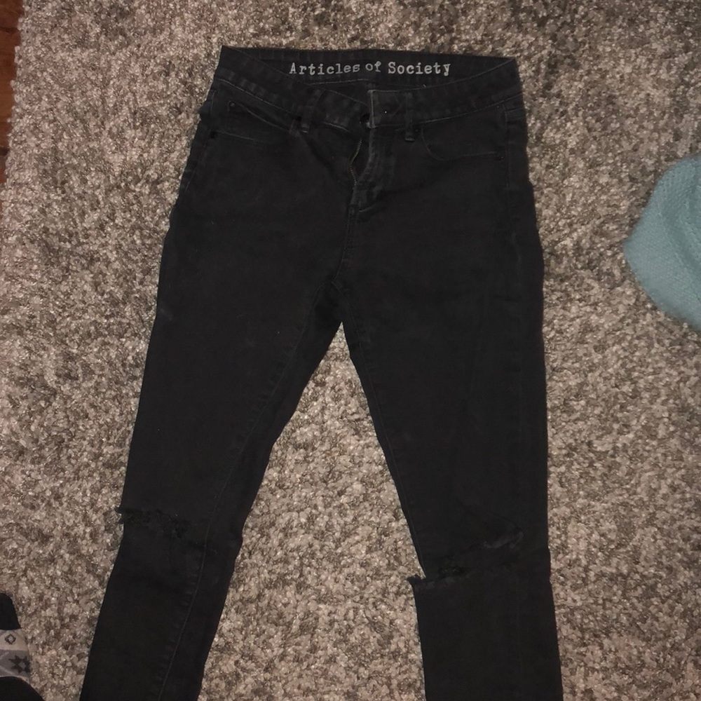 Articles of society black jeans with knee slit